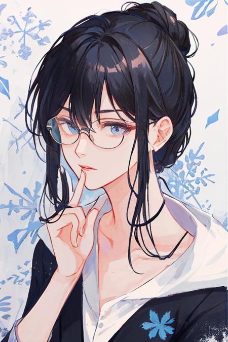 00087-1937936047-masterpiece,best quality,highly detailed,office lady,white hair,hair bun,collarbone, messy hair, black suit,messy hair,wallpaper.png